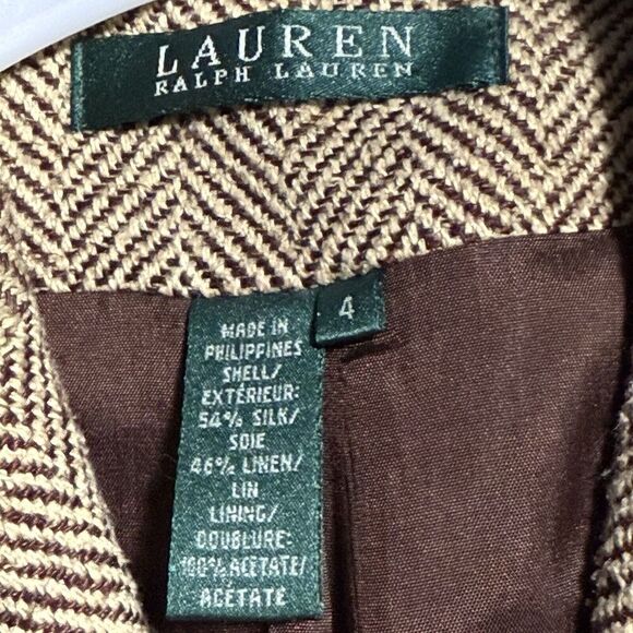 Lauren Ralph Lauren Women's Ivory Cream Silk Linen Blend Blazer size 4 - Picture 3 of 3